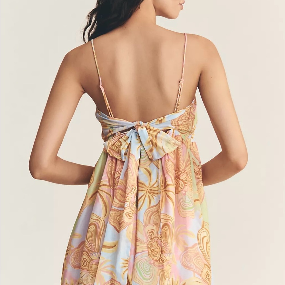 NWT $198 Farm Rio x Anthropologie Sleeveless Printed Mini Dress L - Picture 3 of 8